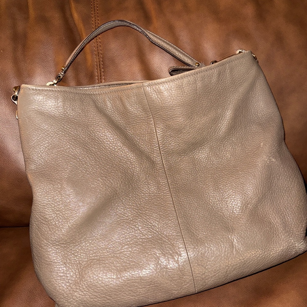 Coach Pebbled Leather Hobo in Taupe - Picture 2 of 7